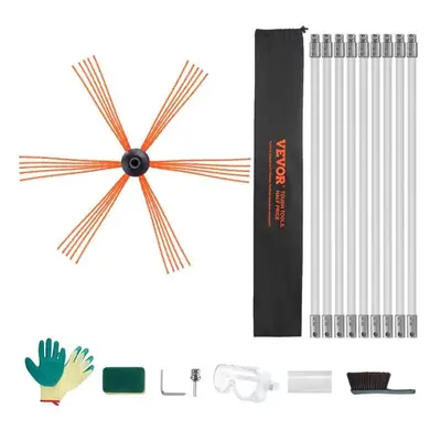 Vevor YCS30YC1PCS9ENFT8V0 ft. Chimney Sweep Kit with Reinforced Nylon Flexible Rods deg Cleaning