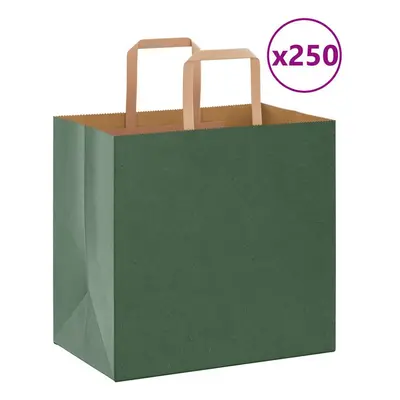 (green, x x cm/ pcs) vidaXL Paper Bags pcs with Handles White 21x11x28 cm Paper Grocery Bag