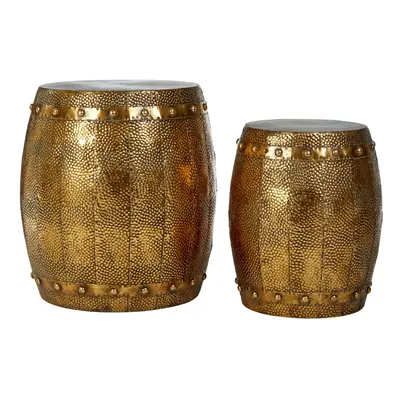 Premier Housewares Reza Hammered Drum Stools