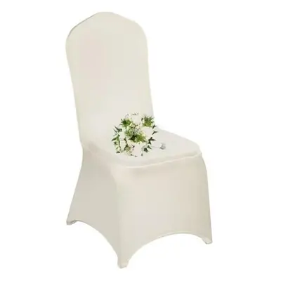 Vevor ZYT100PCSXYSQB001V0 Ivory Polyester Spandex Chair Cover Stretch Slipcover for Wedding Part