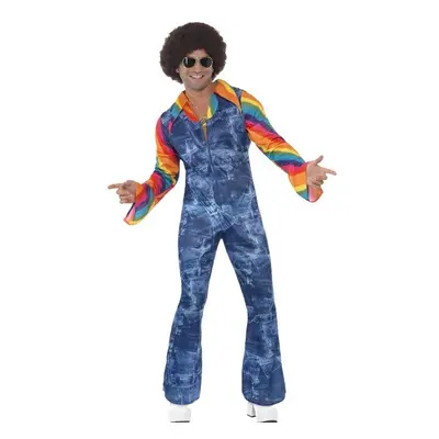 Smiffy's Men's Groovier Dancer Costume, Jumpsuit And Mock Shirt, Size: L, - costume mens fancy d