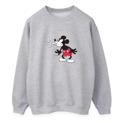 (M, Heather Grey) Disney Womens/Ladies Mickey Mouse Tongue Sweatshirt