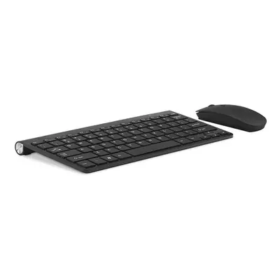 (Black) Wireless Keyboard and 1200DPI Wireless Ultra Thin Mouse Combo Set with USB Receiver For 