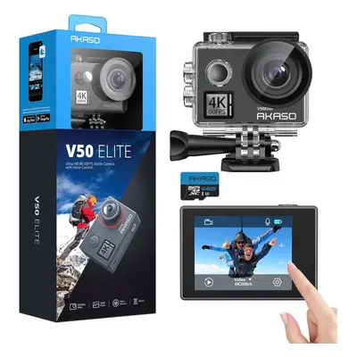 AKASO V50 Elite 4K60fps Touch Screen WiFi Action Camera Voice Control EIS feet Waterproof Camera