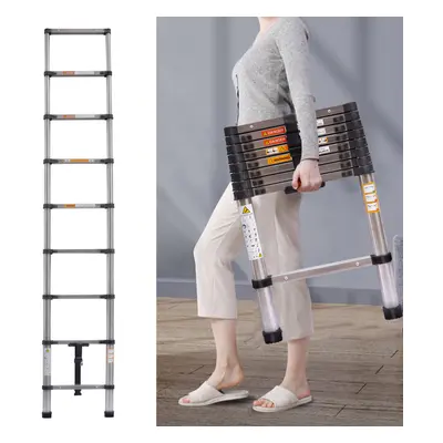 (2.6M Straight Ladder) Telescopic Ladder Stainless Steel Ladder Extension Ladder EN131 Standard