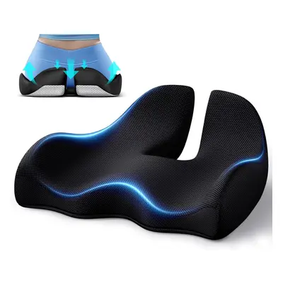 (â930 g, Black) Large memory seat cushion for office chair, ergonomic seat cushion, sciatica a