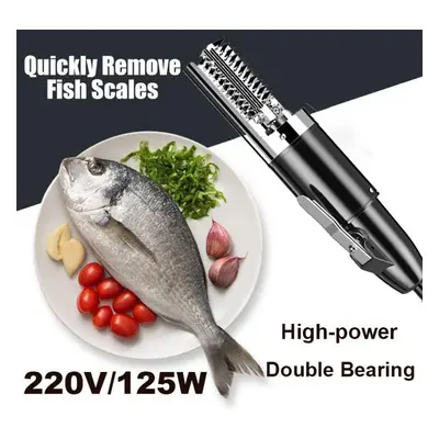 (black) 220v Electric Fish Scaler Scraper Cleaner Fish Remover Machine Waterproof Fish Stripper 