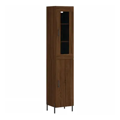 (brown oak, door) vidaXL Highboard Sideboard Tall Storage Cabinet Side Cabinet Engineered Wood