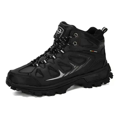 (black, 41) Bona New Designers Popular Cow Split Warm Snow Boots Men Outdoor Casual Men Work Ank