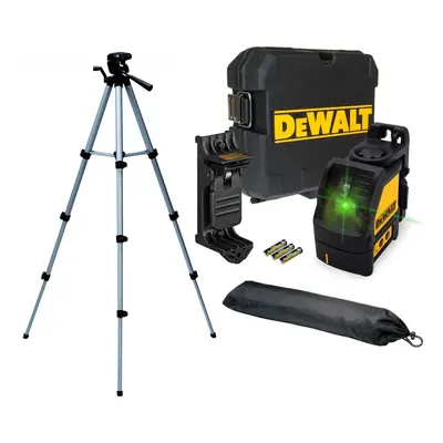 Dewalt DW088CG Green Cross Line Laser Level Self Levelling + Bracket + Tripod