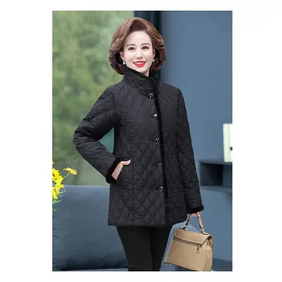 (black, XXL) Women Winter Tops Big Size Mother Clothes Plus Large Female Parka Thick Warm Coats 