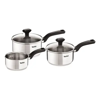 3pc Tefal Comfort Max Stainless Steel Saucepan Set