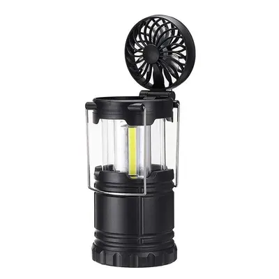 (yellow) in COB/Ball Bulb Camping Light Multifunction Camping Emergency Lantern With Fan Work Li