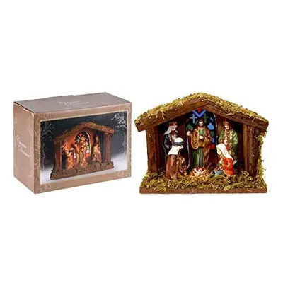 Illuminated Christmas Nativity Scene - Battery Operated Light Up LED Nativity Stable and Figurin