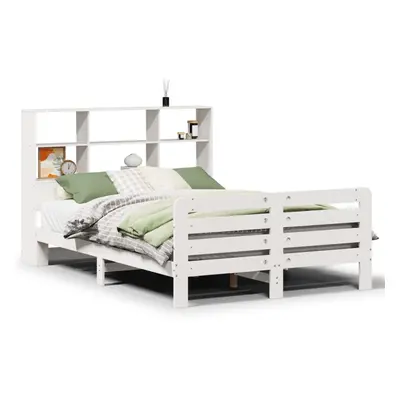 (white, x cm) vidaXL Bed Frame without Mattress Home Bed Base 160x200 cm Solid Wood Pine