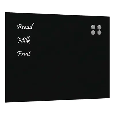 (black, x cm) vidaXL Wall-mounted Magnetic Board Black 100x60 cm Tempered Glass