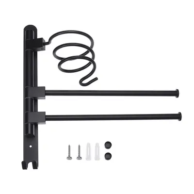 (2pcs) 2/3-Arm Bath Towel Rod Rack Holder Wall Mounted Organizer Bathroom Kitchen Storage Rack