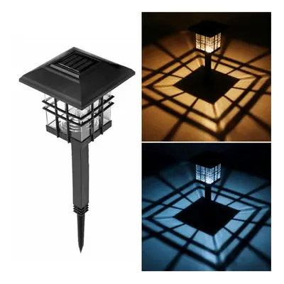 (Warm White) LED Solar Lights Waterproof Column Headlight Lawn Lamp for Outdoor Garden Yard