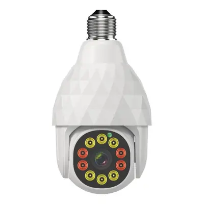 (White) HD 1080P WIFI IP E27 Camera Surveillance LED Diamond Bulb Ball Camera Smart Dual-light N