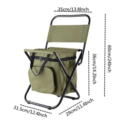 Folding Portable Camping Cooler Chair Picnic Fishing Beach Hiking Outdoor Backpack Ultralight Se