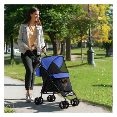 PawHut Lightweight Foldable Dog Stroller for Mini Dogs, Dark Blue