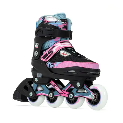 (Blue/Pink, UK:1-4 EU:33-37 US:M2-5) Pixel Adjustable Inline Skates