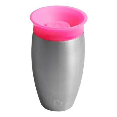 Munchkin Miracle Degree Stainless Steel Sippy Cup, oz/296 ml, Pink