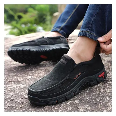 (black, 38) Outdoor Youth Leather Casual Men&apos;s Shoes, Fashion Non-slip Walking Shoes