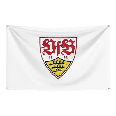 (150 x 240cm, F) Born Pretty 3x5 Vfb Stuttgart Flag Polyester Printed Racing Sport Banner For De