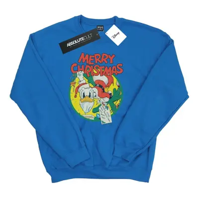 (5XL, Royal Blue) Disney Mens Donald Duck Merry Christmas Sweatshirt