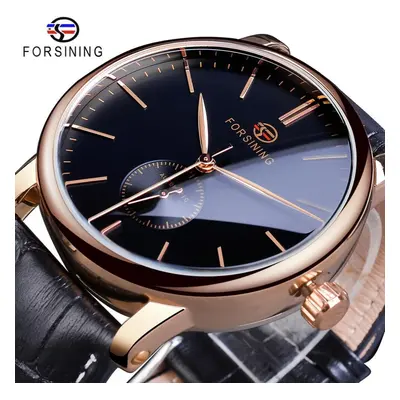 (gold) Forsining Minimalist Men&apos;s Mechanical Watch Slim Dial Automatic Casual Clock Male Wr