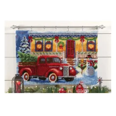 (122x92cm, Printed Canvas) Rug Making Latch Hooking Kit | Vintage Christmas