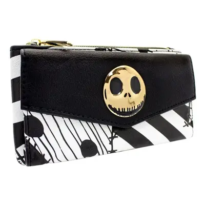 Nightmare Before Christmas Patchwork Black Coin & Card Clutch Purse