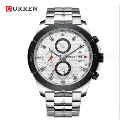 (Silver) Curren Analog Chronograph Quartz Watch