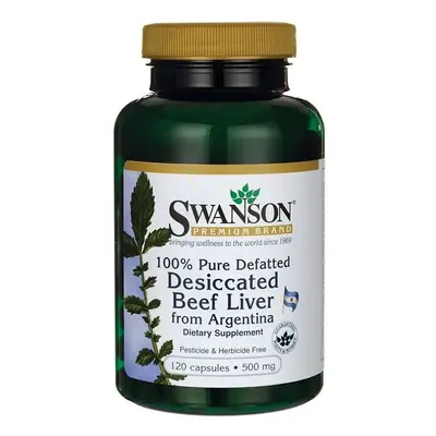 Swanson Desiccated Beef Liver, 500mg 100% Pure Defatted - caps