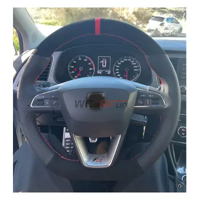 (style 03) Custom Leather Suede Car Steering Wheel Cover For Seat Leon Cupra R Leon