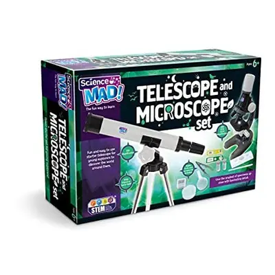 Science Mad SM60 Combo Set for Kids-Fun and Easy Starter 15x Telescope with Tripod and Stand + 1