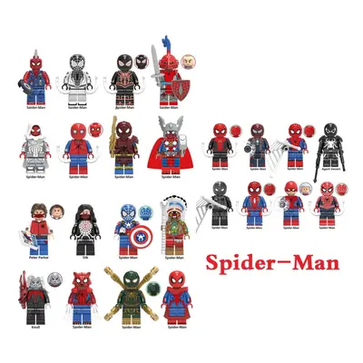 (Style G 24pcs) 24pcs Marvel Spider-Man is suitable for Lego Puppet Puzzle and is suitable for c