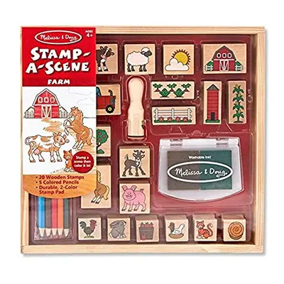 Melissa & Doug Stamp A Scene Farm | Arts & Crafts | Stamp Sets & Stencils | 4+ | Gift for Boy or