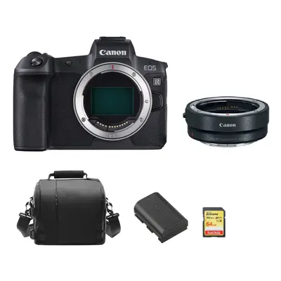 CANON EOS R Black + EF-EOS R Mount Adapter + 64GB SD card +Bag+LP-E6N