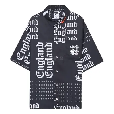 (M) England Button-Down Soccer Top (Black)