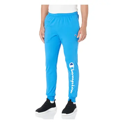 Champion Joggers Lightweight Lounge Jersey Graphic Pants for Men Blue Jay/White/Valiant Script L