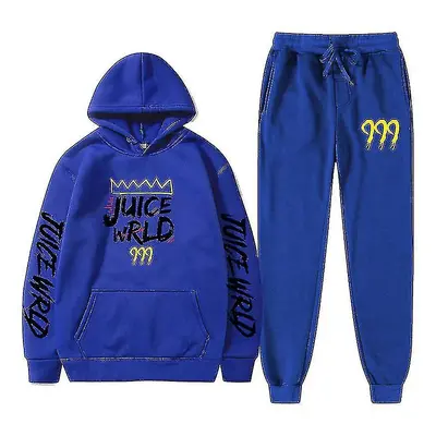 (L, blue 1) New Juice World Hoodie Suit Sweatshirt + Jogging Pants Juice Wrld Juice Wrld Juice W