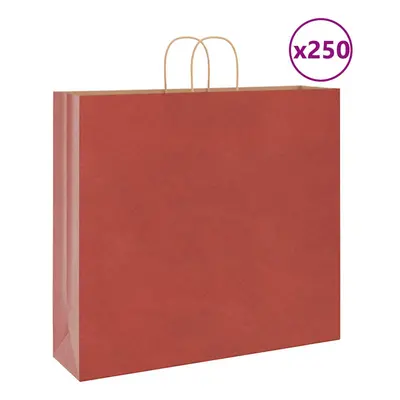 (red, x x cm) vidaXL Paper Bags pcs with Handles Brown 21x11x36 cm Paper Grocery Bag