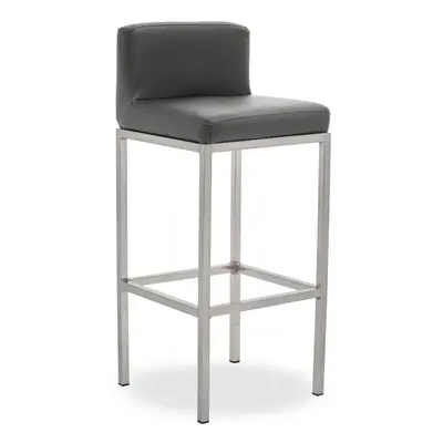 Premier Housewares Baina Dark Grey And Chrome Finish Bar Chair