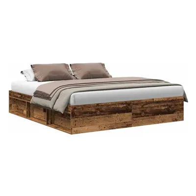 (old wood, x cm) vidaXL Bed Frame Bedroom Mattress Foundation Guest Room Bedstead Bed Base