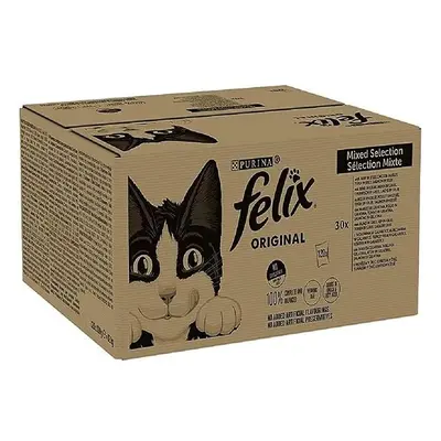 Felix Adult Wet Cat Food Mixed Selection in Jelly Beef, Chicken, Tuna, Salmon x 100g Pouches