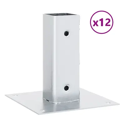 vidaXL Post Bases Square pcs Silver 51x51 mm Galvanised Steel