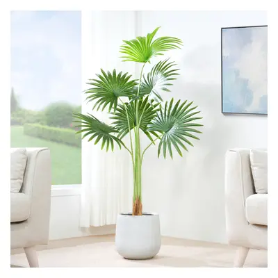 (140CM) Artificial Fan Palm with Plastic Planter and Moss