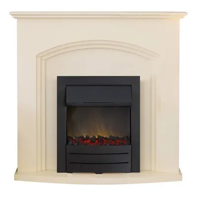 Adam Truro Fireplace Suite in Cream with Colorado Electric Fire in Black, Inch